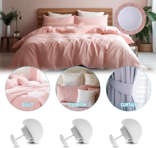 12 Pcs White Duvet Clips for Comforter Bedding Accessories