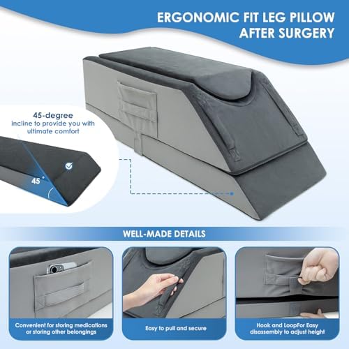 Kehangte 4-Height Adjustable Leg Elevation Pillow