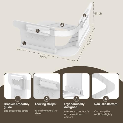 MIAOBAOLE Bed Sheet Holder Fitted Lock - 4 Pcs Set