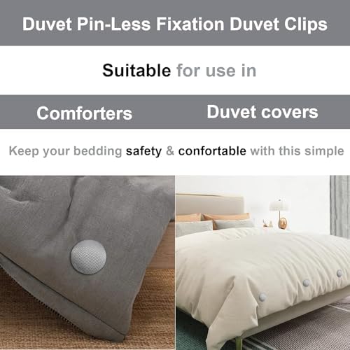 CENTOLLA Duvet Cover Clips Pin-Less 16-Piece Light Safe