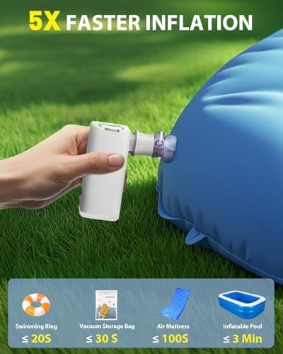 ZOPOM Portable Air Pump with LED Light and 5 Nozzles 1