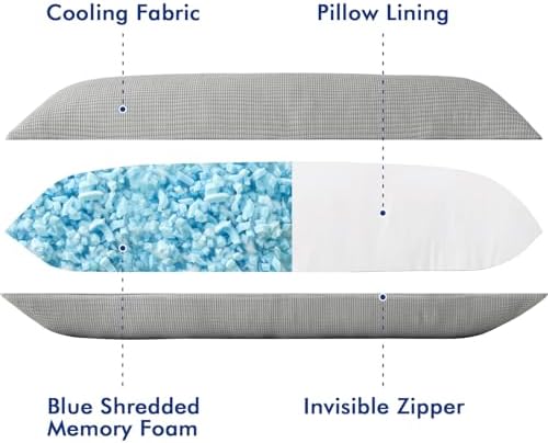 MIULEE 20x60 Memory Foam Body Pillow with Cooling Waffle Fabric 1