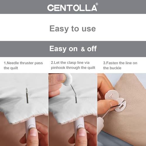 CENTOLLA Duvet Cover Clips Pin-Less 16-Piece Light Safe