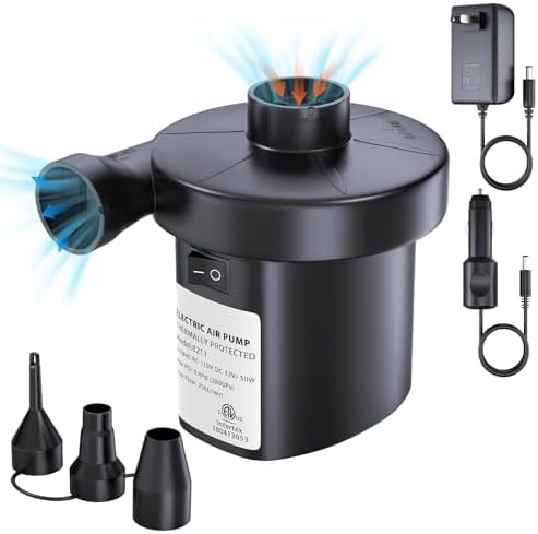 PULIDIKI 50W ACDC Electric Air Pump with 3 Nozzles