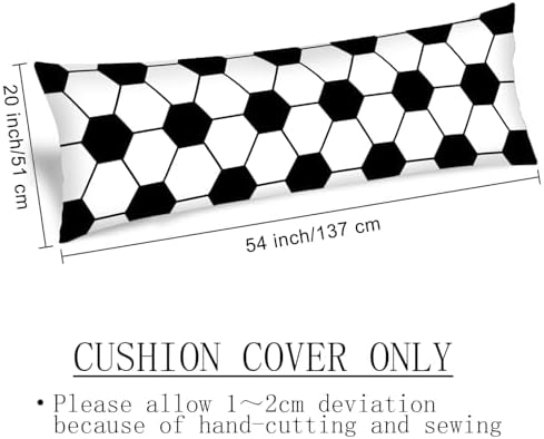 DINJUNA Soccer Body Pillow Cover 20x54 Inch