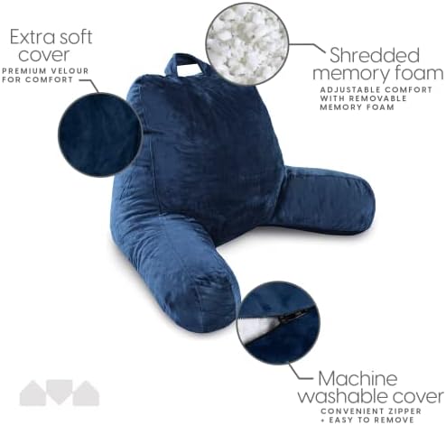 Milliard Reading Pillow with Shredded Memory Foam and Washable Cover