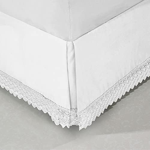 Elegant Comfort Narina Collection Lace Bed Skirt California King White