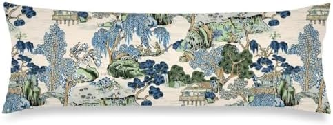 TOKILIAR Chinoiserie Pillow Cover 20x54 Inch