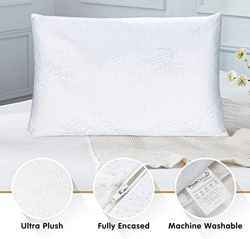 PlushDeluxe Premium Queen Pillow Covers - Waterproof Allergy Proof Set of 2