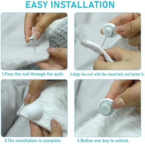 12 Pcs White Duvet Clips for Comforter Bedding Accessories