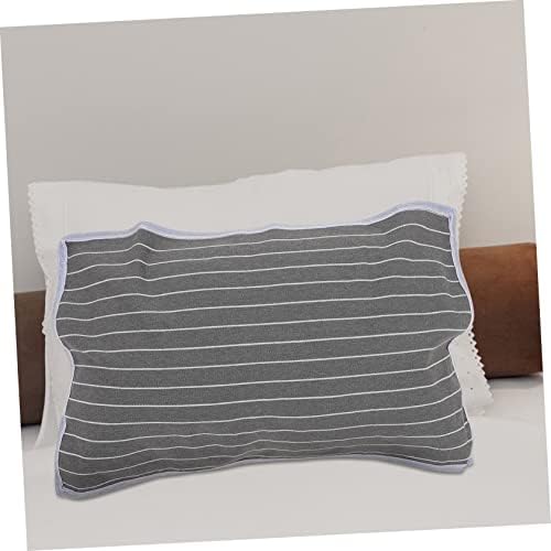 CONGARTENO 2pcs Breathable Skid Pillow Towels with Grey Stripe Design