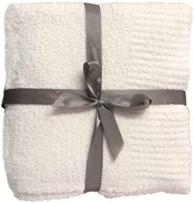 JOOJA Cream Knit Throw Blanket 60x80 Inches Super Soft
