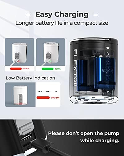 FLEXTAILGEAR Air Pump with Magnetic Lantern and 5 Nozzles