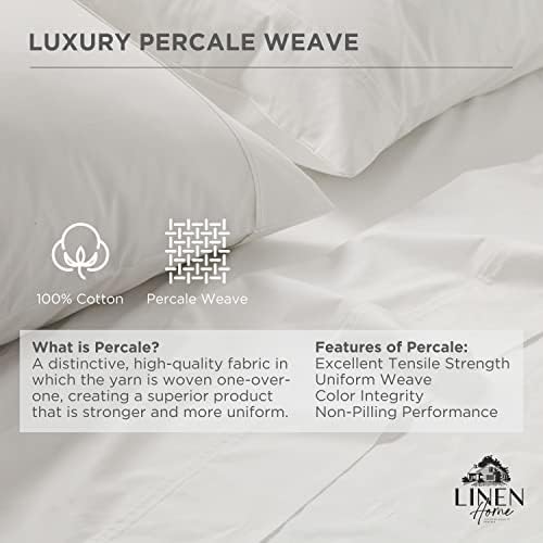 Linen Home 100 Cotton Percale Queen Pillowcases 20x30 2 Pieces