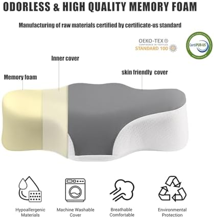 Bespilow Memory Foam Neck Pillow for Travel and Camping