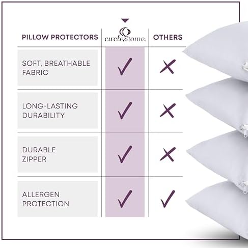 CirclesHome Pillow Protectors 2 Pack Queen Size