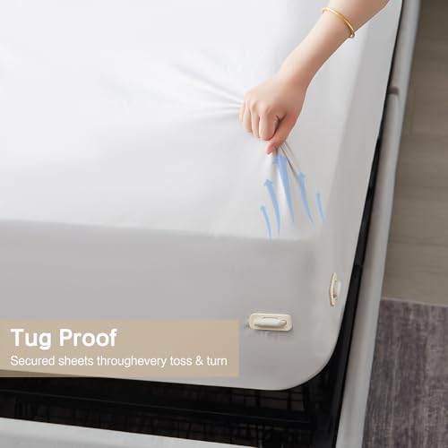 SUYUKU Bed Sheet Holder Straps with Lock Clips Heavy Duty Blue