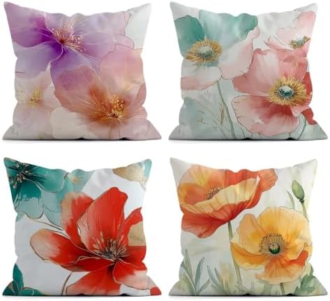 SuiHeill Floral Pattern Pillow Cover 45x45cm TAT Woven