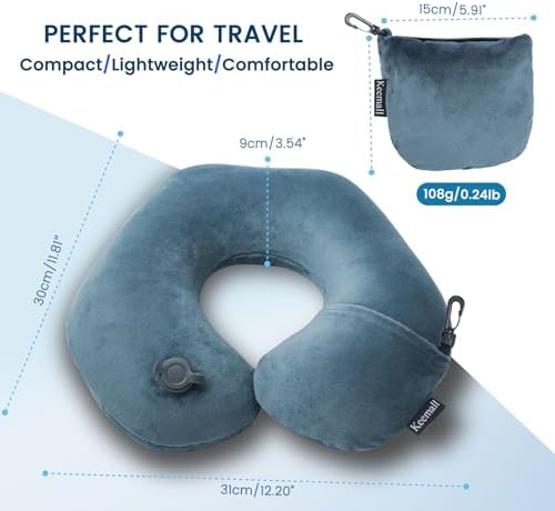 Keemall Inflatable Neck Pillow for Travel and Napping