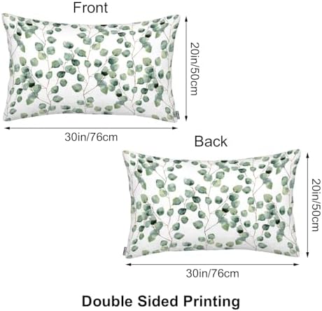 Eucalyptus Leaves Throw Pillow Covers for Bed and Office 20x30 Inches