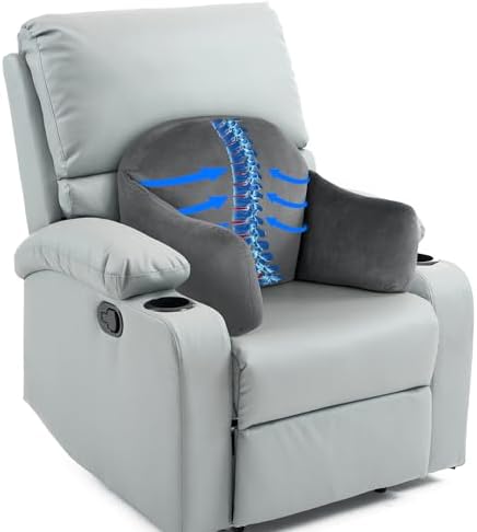 MABOZOO Recliner Lumbar Support Pillow Grey