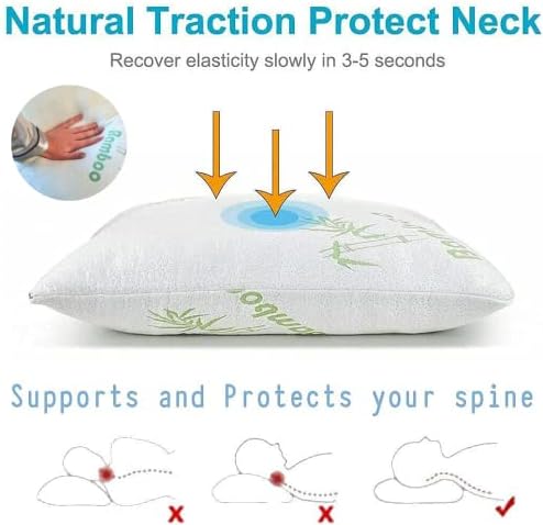DreamField Linen Memory Foam Bamboo Pillow Queen Size
