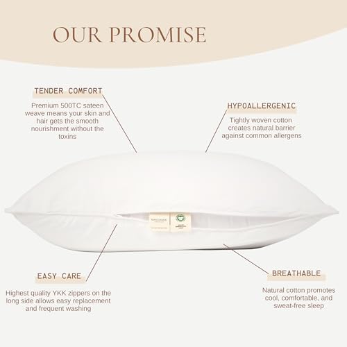 GOTS Certified Organic Cotton Pillow Protector Set of 2