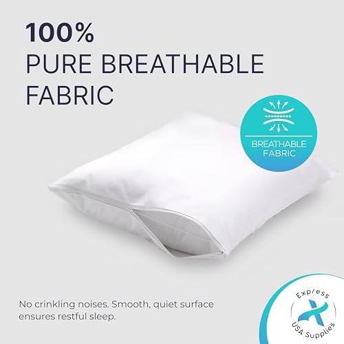 4 Pack Pillow Protector 20x26 Inches Waterproof Soft Breathable