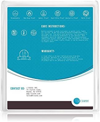 Waterproof Zippered Mattress Encasement - Breathable Full Size Protector by LCOZEE