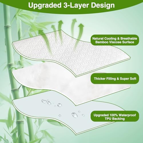 AVARNO Pillow Protectors Set of 2 Waterproof Noiseless