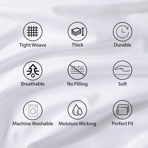 Fundontex Cotton Body Pillow Protector Luxury 600 Thread Count Breathable White