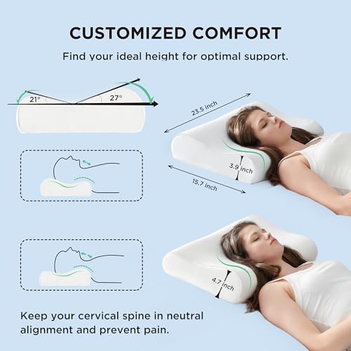 Bedsure Memory Foam Neck Support Pillow for Cervical Relief