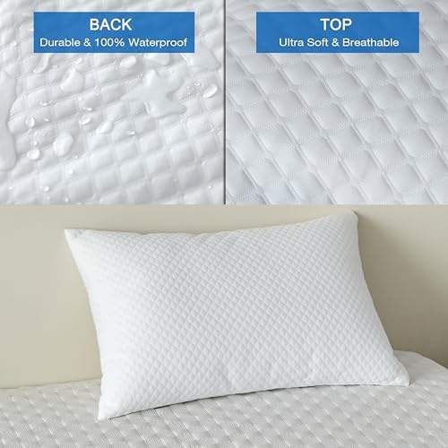 ASANEST Waterproof Pillow Protectors with Zipper Pack of 2
