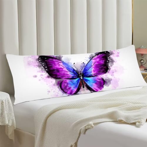 TOKILIAR Butterfly Pillow Cover 20x54 White Blue