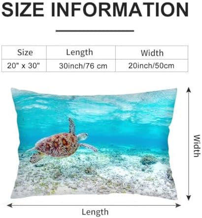 DINJUNA Sea Turtle Throw Pillow Cover Set of 2 Aqua Blue