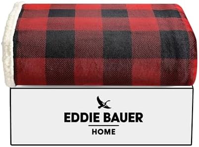 Eddie Bauer Cabin Plaid Red Throw Blanket