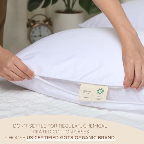 GOTS Certified Organic Cotton Pillow Protector Set of 2