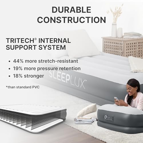 SLEEPLUX Durable Twin Air Mattress with Pump Pillow USB