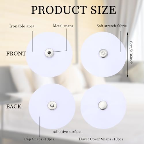 20 Pcs Duvet Snaps for Comforter Hold