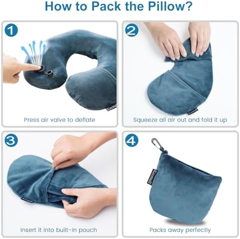 Keemall Inflatable Neck Pillow for Travel and Napping