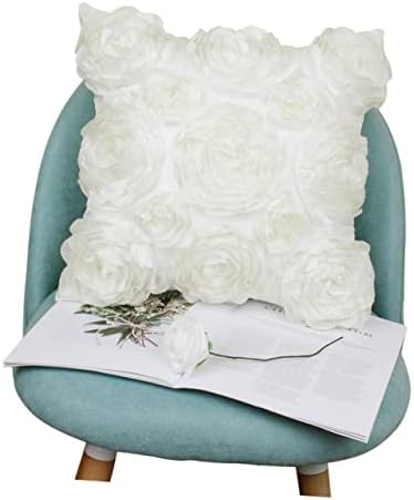 Soft Rose Embroidered Throw Pillow Cover Case