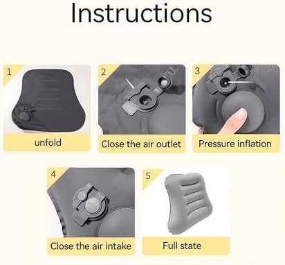 Inflatable Lumbar Support Pillow - Grey