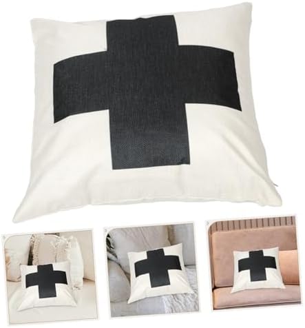 PRETYZOOM Square Cross Pillowcase Decorative Cover