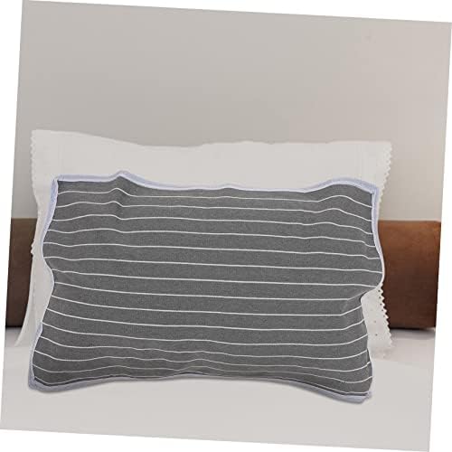 ERINGOGO 2Pcs Breathable Pillow Towels with Zip Gray Striped Design