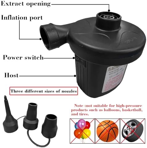 Nedyfix Inflatable Electric Air Pump with 3 Nozzles 1