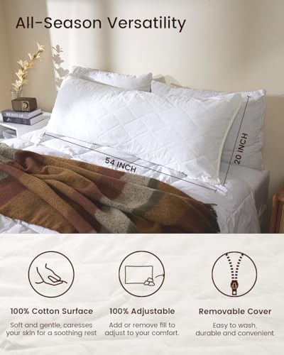 ZonLi Body Pillow for Adults Memory Foam with Removable Cotton Cover