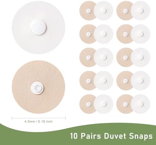 10 Pairs Duvet Snaps for Secure Bedding