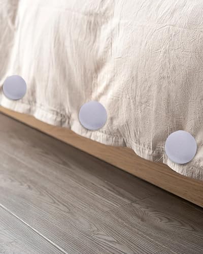 Xuduvay Duvet Clips 16 Sets with Mushroom Buttons and Soft Fabric Material Grey