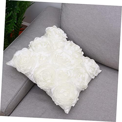 Soft Rose Embroidered Throw Pillow Cover Case