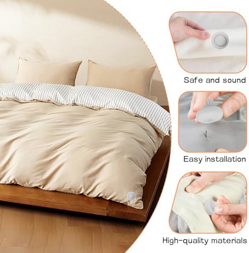 Aoeeki Duvet Cover Clips with Anti-Slip Safety Buckles Gray